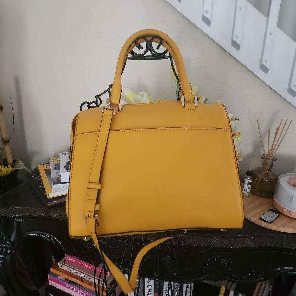 Michael Kors Yellow Leather Hudson Satchel